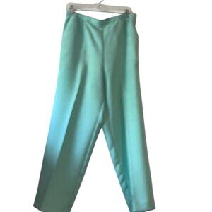Alfred Dunner Womens Elastic Waist Aqua Pants Size 16W Textured Fabric Machine W